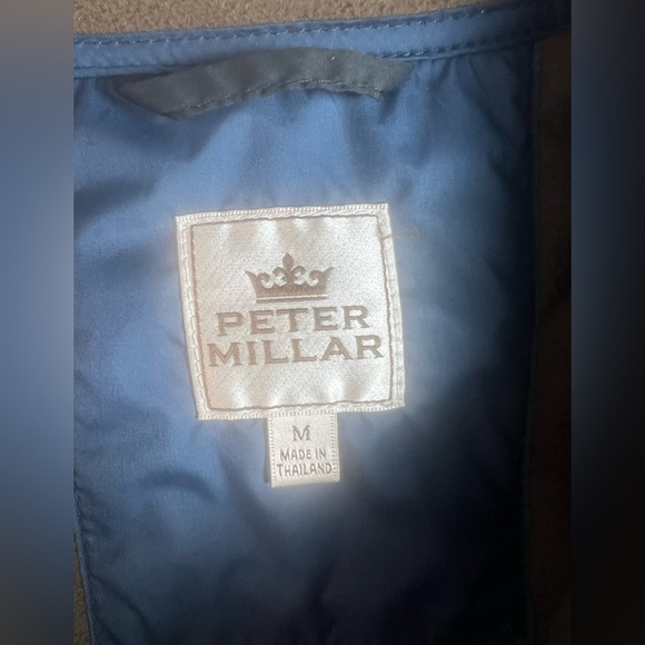 Peter Millar Men's Essex Quilted golf fleeced lined Vest Astral Blue/Brown M - Picture 10 of 12